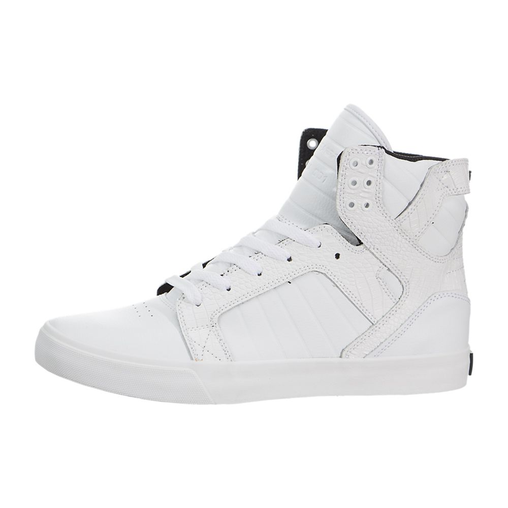 Baskets Montantes Supra SkyTop Blanche White/Croc-White Homme | SEK-08609094